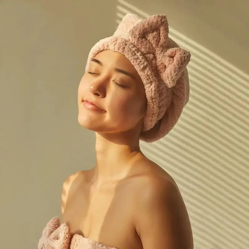 Bowknot Hair Towel Wrap