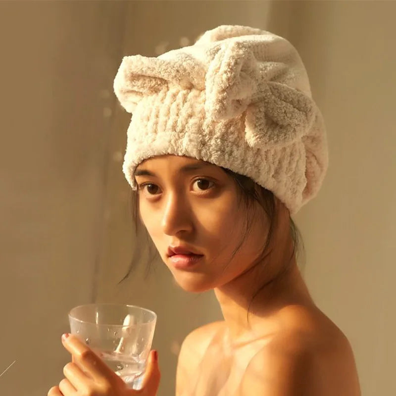 Bowknot Hair Towel Wrap